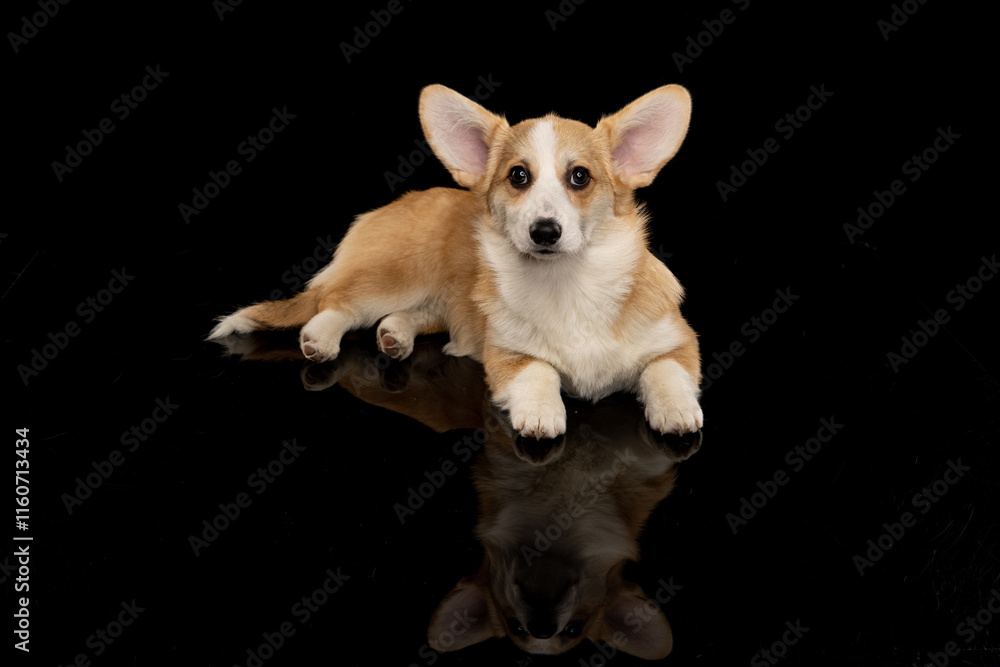 Welsh Corgi Pembroke on a uniform background Welsh Corgi Pembroke on a uniform background