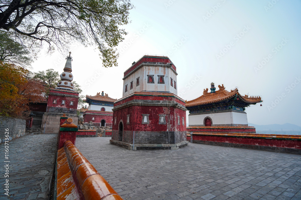 Tibetan architecture in the Four Great Regions of Summer Palace in Beijing.