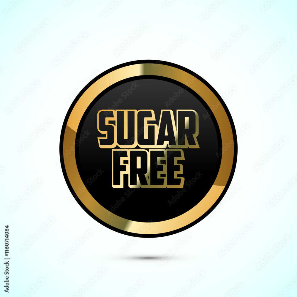 Sugar free icon badge label or sticker. Diabetic icon. No sugar symbol for food packaging Sugar free icon badge label or sticker. Diabetic icon. No sugar symbol for food packaging