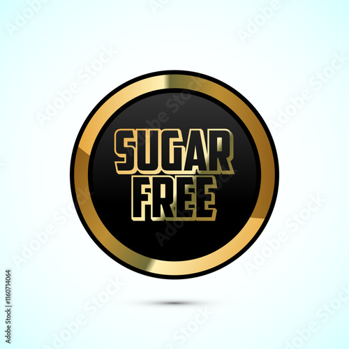 Sugar free icon badge label or sticker. Diabetic icon. No sugar symbol for food packaging