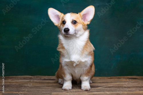 Welsh Corgi Pembroke on a uniform background