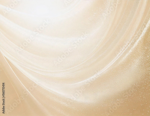 シャンパンゴールド（ゴールドベージュ）のシルクサテン布背景 Generative AI	
