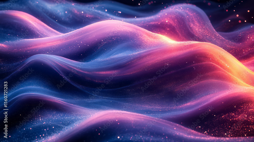 Fototapeta premium Glowing liquid waves creating a mesmerizing pattern,