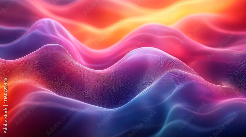 Obraz premium Abstract waves intersecting and weaving together,