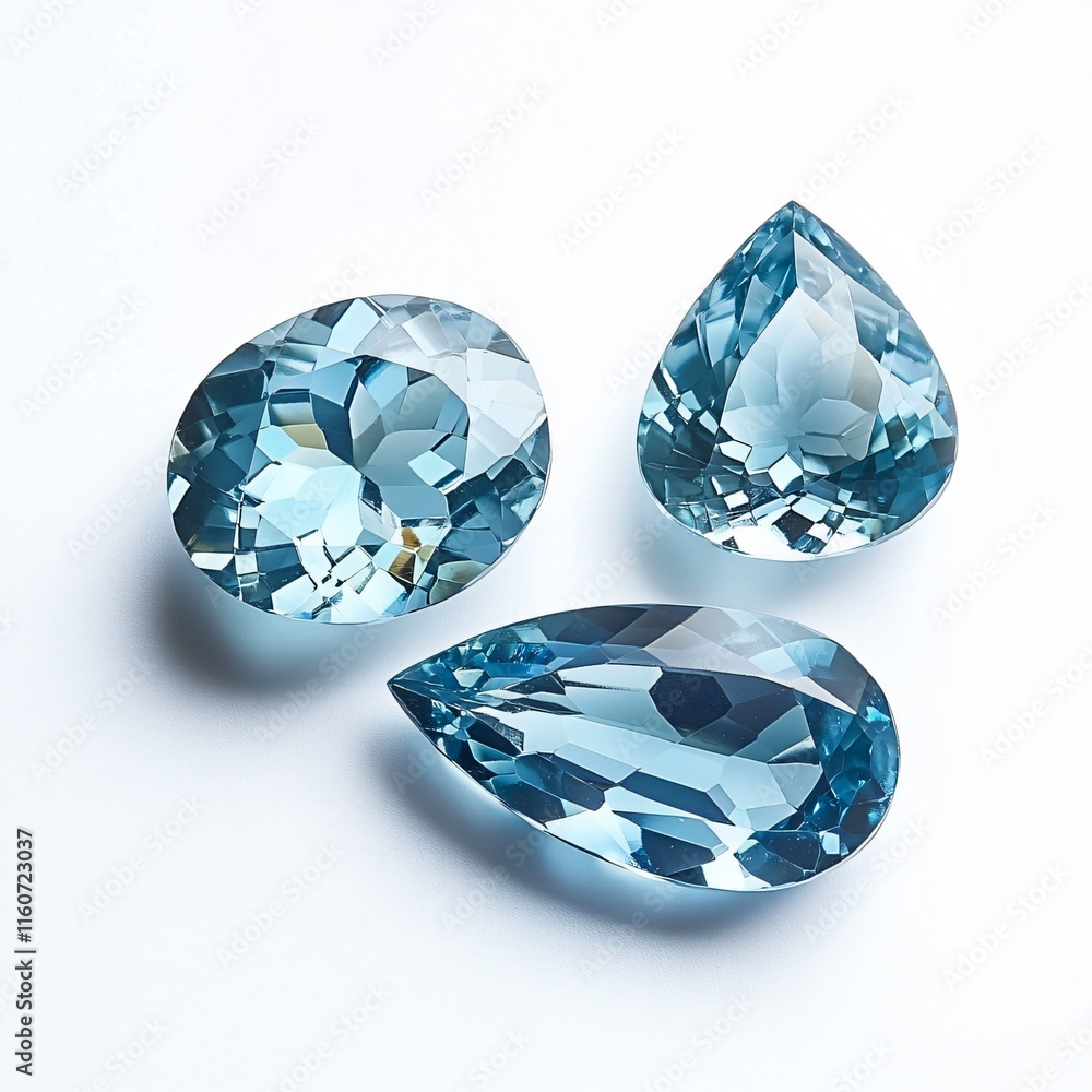 Aquamarine Gemstone Collection with Mixed Cuts and Light Blue Radiance Aquamarine Gemstone Collection with Mixed Cuts and Light Blue Radiance