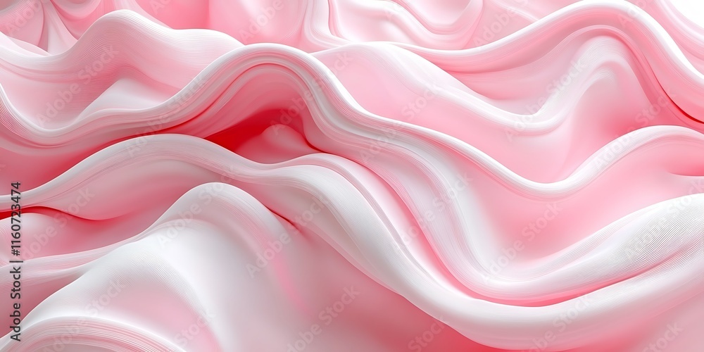 Fototapeta premium Abstract pink fabric waves, soft, flowing, elegant texture.