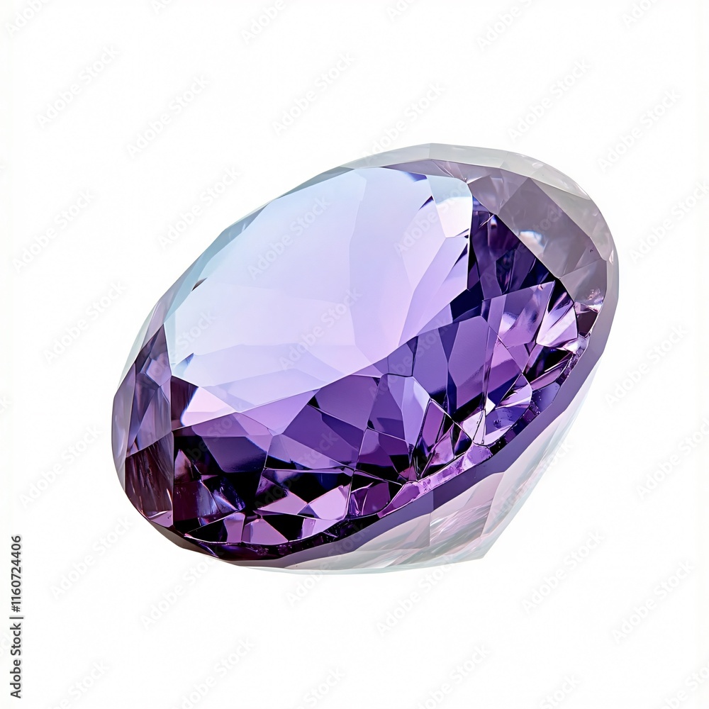 Exquisite Oval-Cut Tanzanite Gemstone in Deep Bluish-Violet, Mesmerizing Brilliance on White Background Exquisite Oval-Cut Tanzanite Gemstone in Deep Bluish-Violet, Mesmerizing Brilliance on White Background