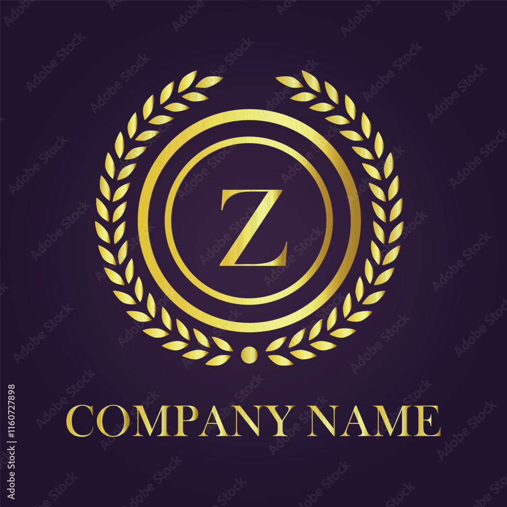 Fototapeta premium Letter Z luxury gold logo concept