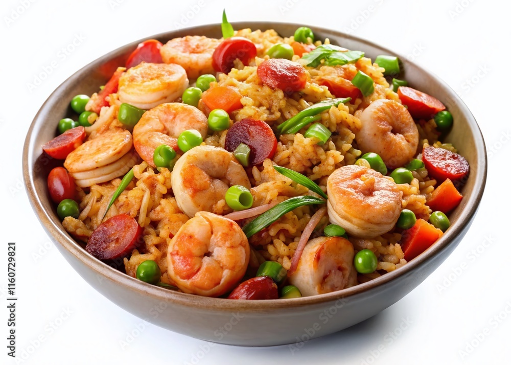 Shrimp and sausage jambalaya, bursting with flavor. A culinary masterpiece, perfectly photographed. Shrimp and sausage jambalaya, bursting with flavor. A culinary masterpiece, perfectly photographed.