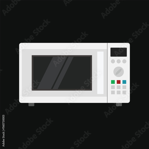 Simple flat microwave vector design isolated on a black background