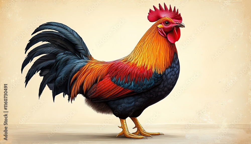 Fototapeta premium A chicken illustration isolated on a background, perfect for posters, postcards, or printing