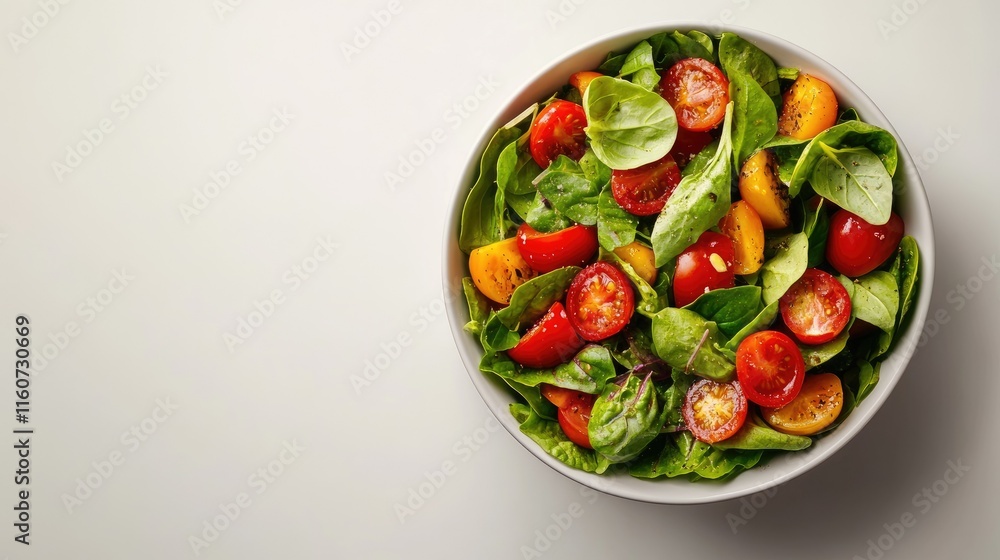 Vibrant Tomato and Spinach Salad in a Bowl Vibrant Tomato and Spinach Salad in a Bowl