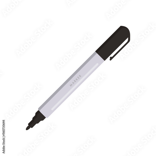 White board marker flat vector design isolated on a white background