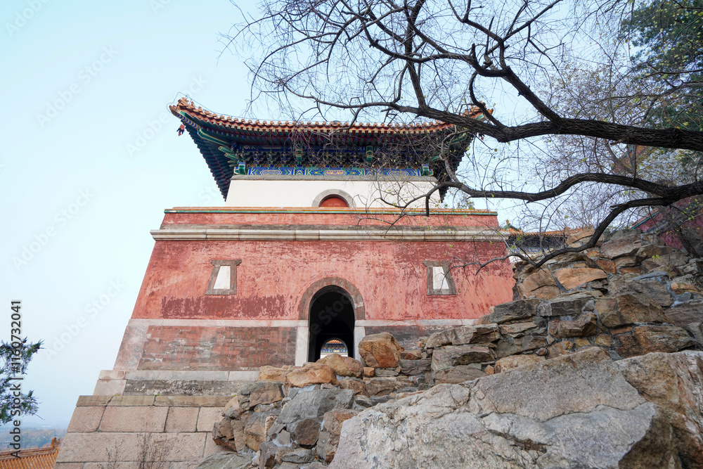 Tibetan architecture in the Four Great Regions of Summer Palace in Beijing.