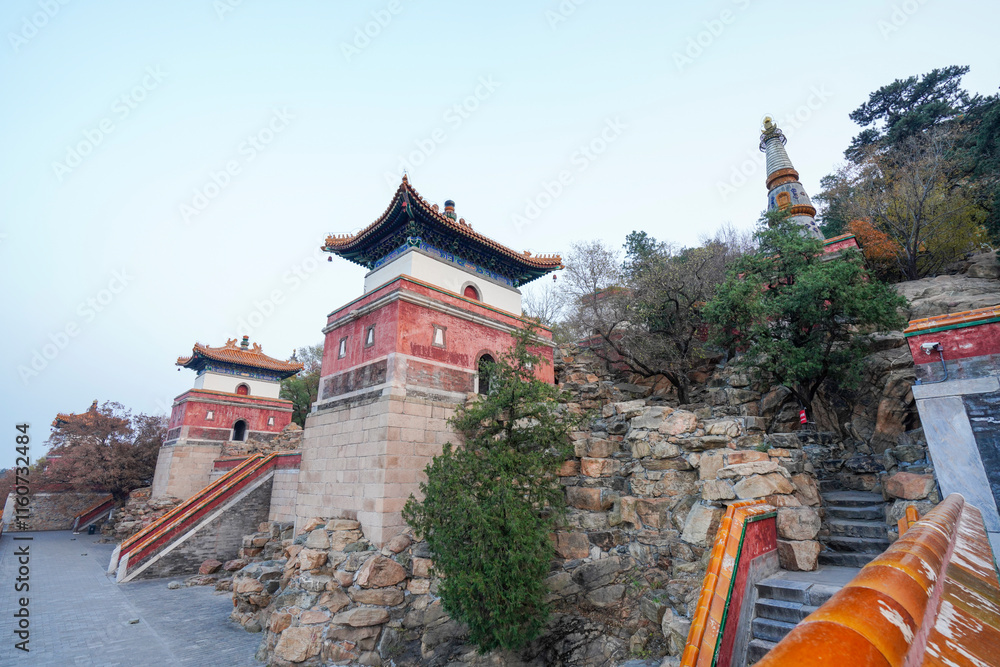 Tibetan architecture in the Four Great Regions of Summer Palace in Beijing.