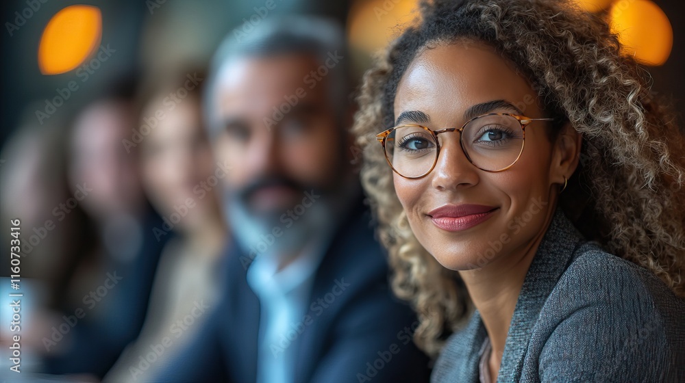 Obraz premium A diverse group of business professionals engage in a discussion, demonstrating collaboration, teamwork, and leadership