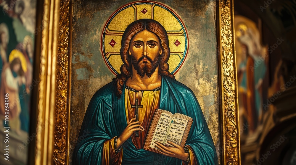 Fototapeta premium Byzantine Icon of Jesus Christ