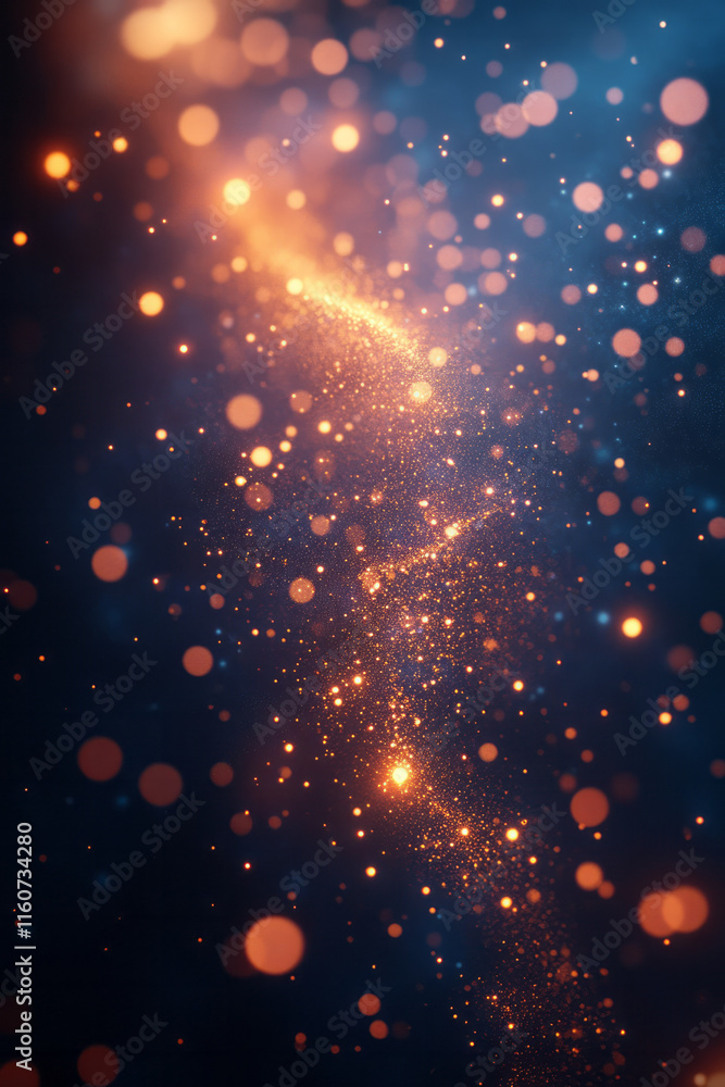 Obraz premium A surreal depiction of abstract thoughts as glowing particles floating in space,