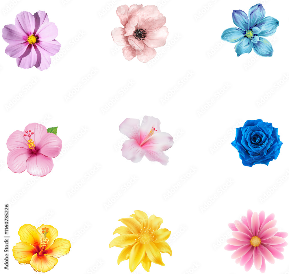 Set of Flowers with Transparent Background – High-Quality Isolated Graphics Set of Flowers with Transparent Background – High-Quality Isolated Graphics
