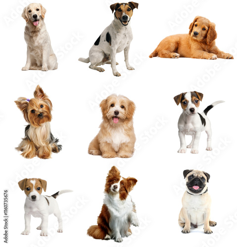 Set of Dogs with Transparent Background – High-Quality Isolated Graphics photo