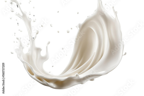 Milk splash isolated on transparent background
