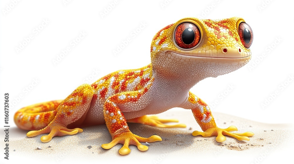 A gecko illustration isolated on a background, perfect for posters, postcards, or printing A gecko illustration isolated on a background, perfect for posters, postcards, or printing