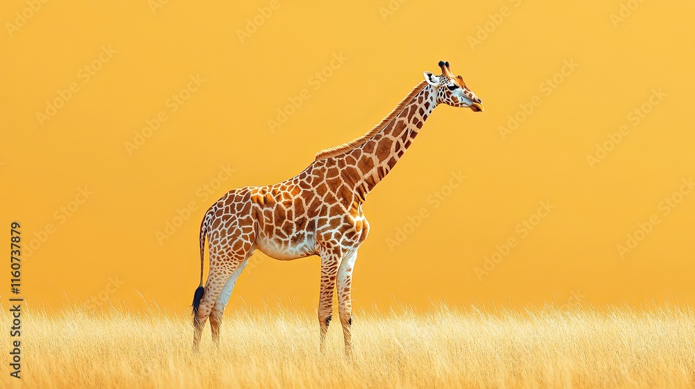 Obraz premium A giraffe illustration isolated on a background, perfect for posters, postcards, or printing