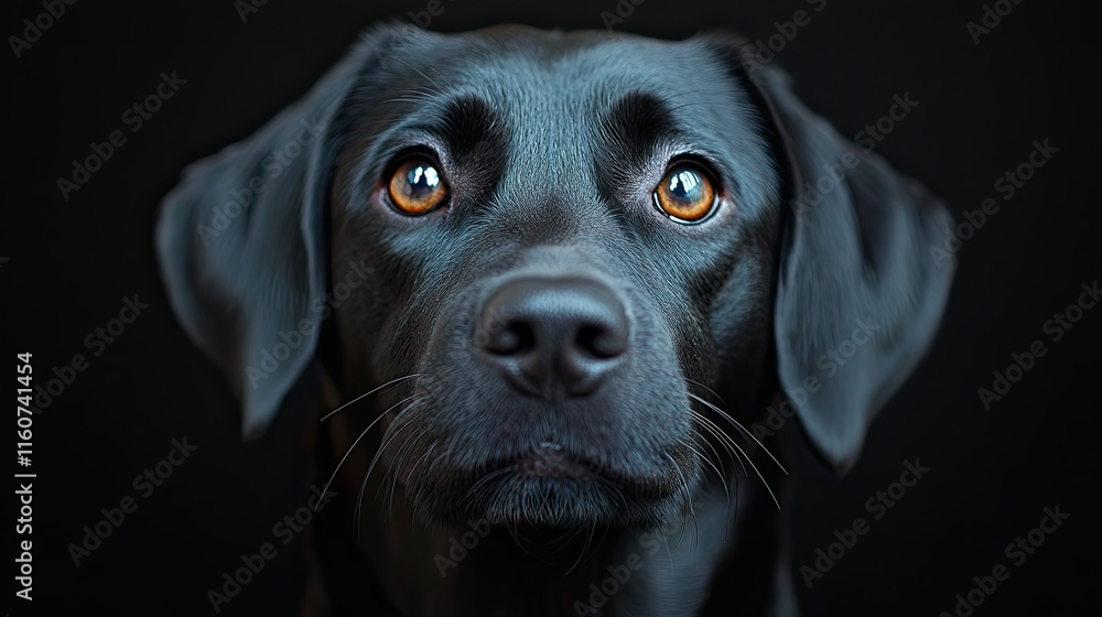 A labrador dog poses in a studio, representing animal adoption, health insurance, and pet fostering. This canine companion is relaxed, alert, and loving, symbolizing service and rescue A labrador dog poses in a studio, representing animal adoption, health insurance, and pet fostering. This canine companion is relaxed, alert, and loving, symbolizing service and rescue