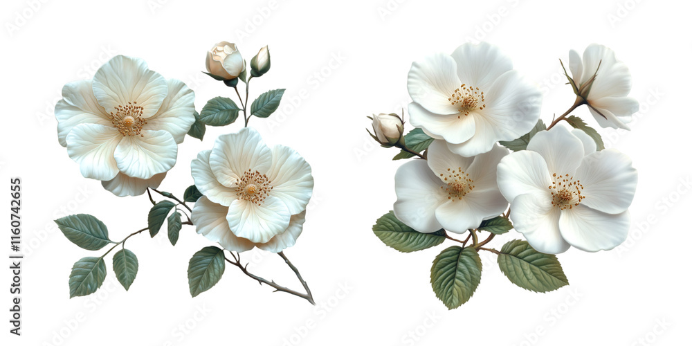 Fototapeta premium white flower isolated on white background