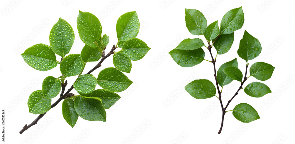 Fototapeta premium green leaves isolated on white