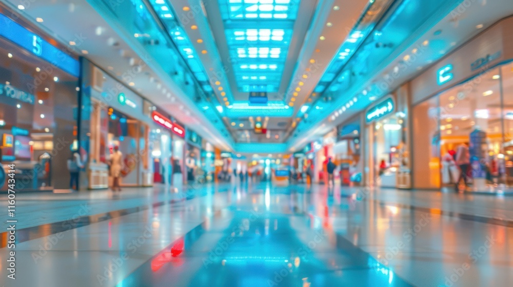 Blurred indoor shopping mall view with people. Blurred indoor shopping mall view with people.