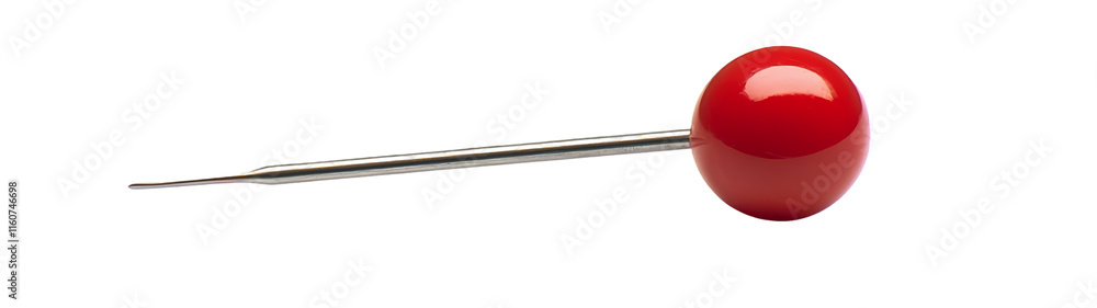 A Closeup Shot of a Single Red Push Pin A Closeup Shot of a Single Red Push Pin