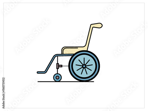 Wheel Chair User Icon Flat Graphic Design.Wheelchair user icon symbolizing inclusivity and support for individuals with disabilities.wheelchair icon isolated on white.wheelchair icon isolated on white