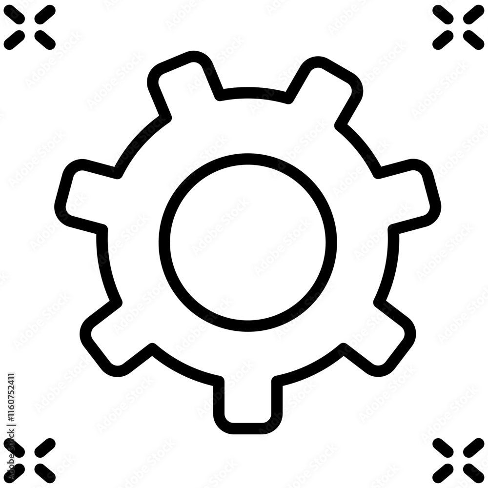 Gear line icon style Gear line icon style
