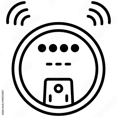 Robotic Vaccum line icon style