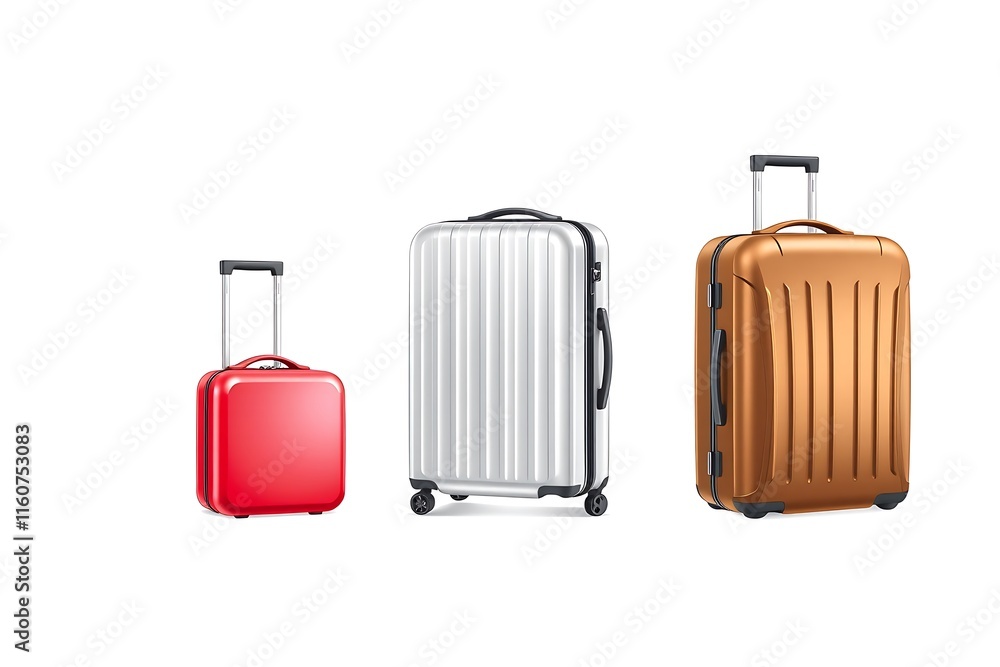 Blank black, white, red suitcase with handle mockup stand, isolated, 3d rendering. Emtpy plastic protection package for vacation things mock up, front view. Clear traveler luggage or baul template.
Blank black, white, red suitcase with handle mockup stand, isolated, 3d rendering. Emtpy plastic protection package for vacation things mock up, front view. Clear traveler luggage or baul template.