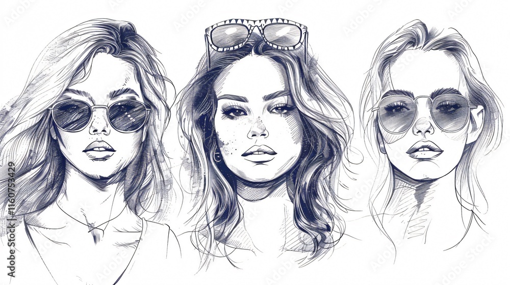 Exquisite Hand Drawn Portraits of Beautiful Ladies: Pretty Young Women Artwork for Sale Exquisite Hand Drawn Portraits of Beautiful Ladies: Pretty Young Women Artwork for Sale
