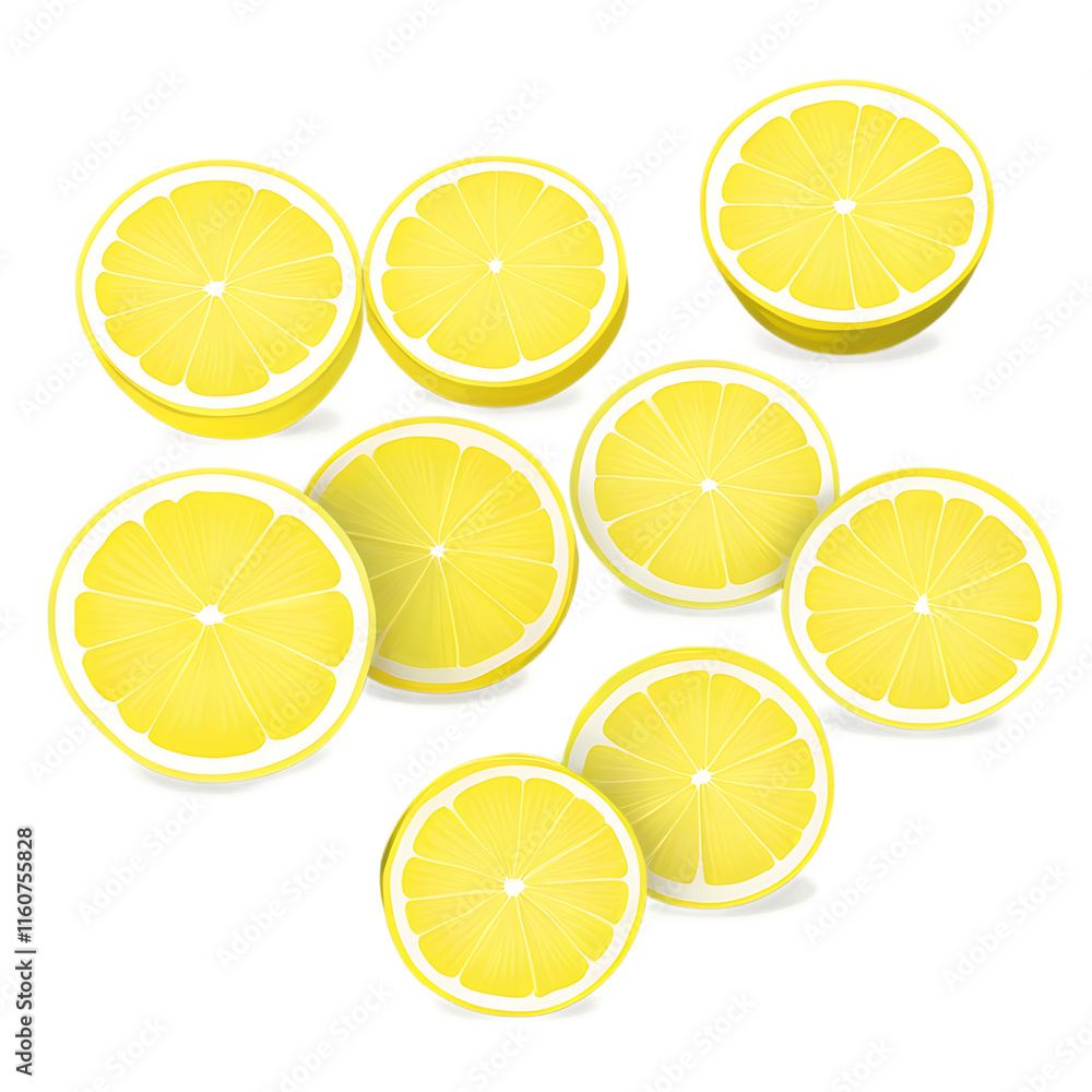 Fototapeta premium lemon slices isolated on white