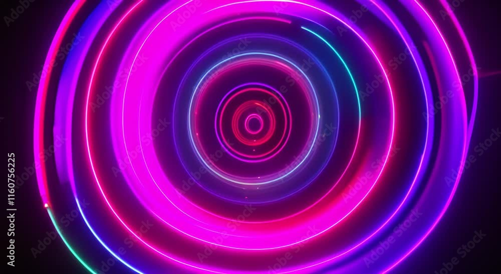Spinning colored neon rings Abstract motion graphics background 4K Spinning colored neon rings Abstract motion graphics background 4K