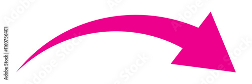 Pink arrow icon on white background. Flat style pink arrow icon for your web site design, logo, app, UI. Arrow indicated the direction symbol. Curved arrow sign.