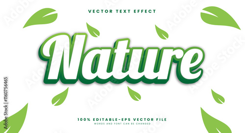 Nature green editable text effect Template Suitable for organic badge and farm