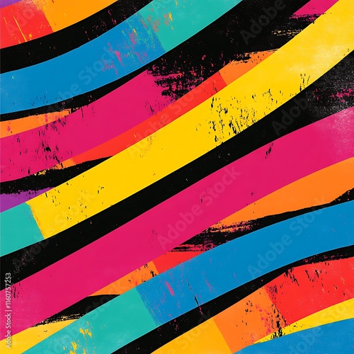 a colorful pattern on a black surface