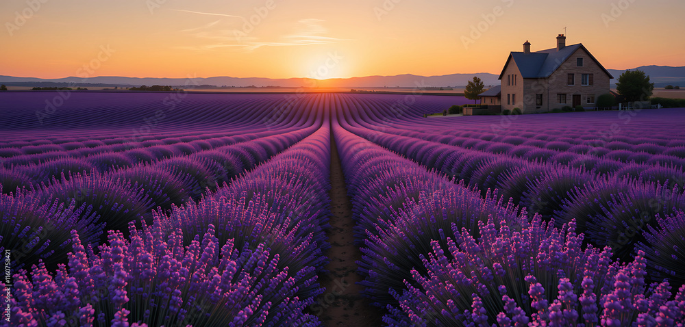 Obraz premium Lavender Fields at Sunset 