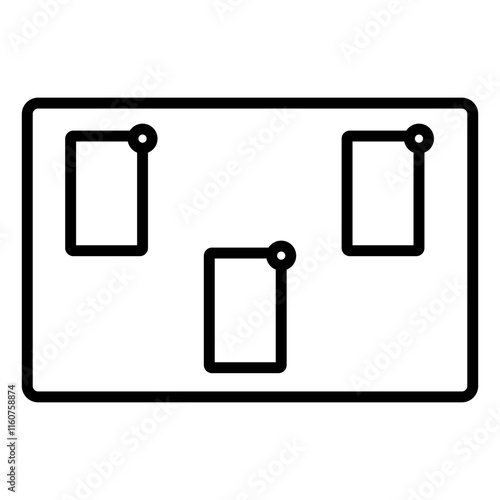 Corkboard line icon style