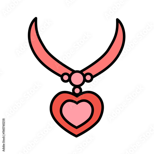 Heart Pendant Necklace Illustration