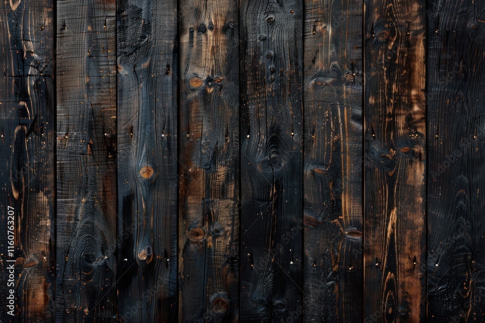 Fototapeta premium Dark aged wood planks texture background.