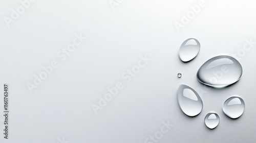 Close-up of water droplets on a smooth surface.