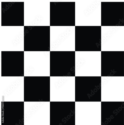 Checkered, chequered seamless pattern. Chess squares repeatable texture. Pattern of squares in black and white chess type. photo