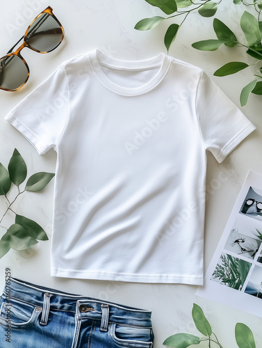 oversized white t-shirt front and back mockup used as design template, isolated on background. 