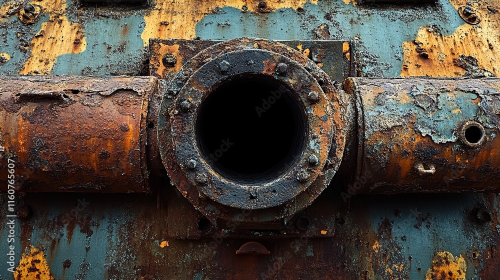 A rusted tank with a large cannon, showing signs of age with a weathered surface. - A rusted tank with a large cannon, showing signs of age with a weathered surface. -